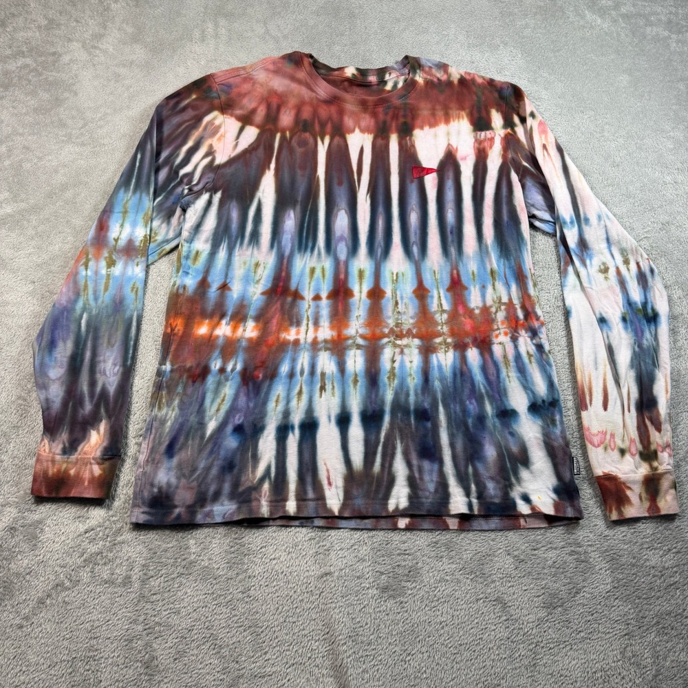 Florence Marine X Long Sleeve T-Shirt Mens Medium Multicolor Tie Dye Org Cotton